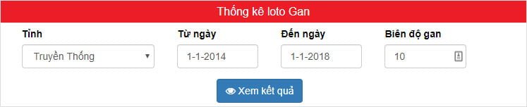 Thống kê lô gan từ 10 ngày trở lên